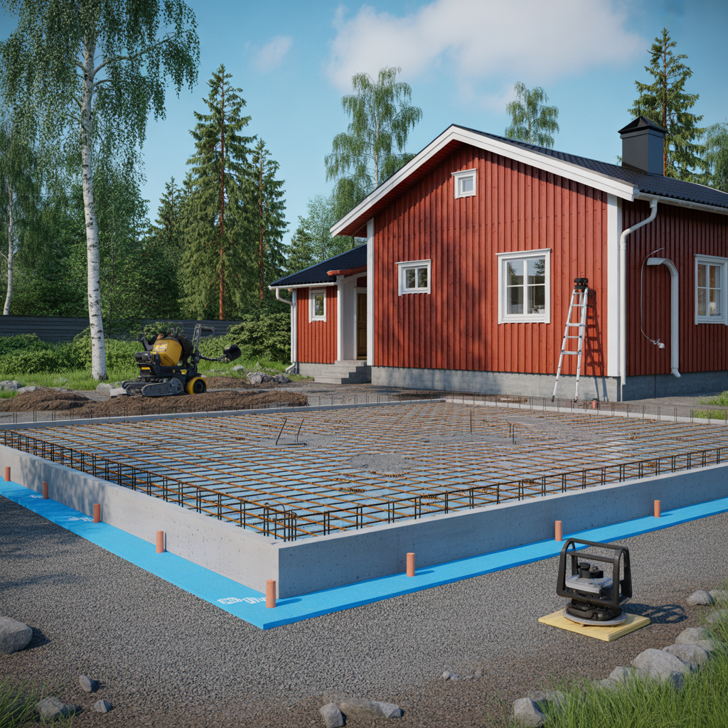 infor gjutning av betongplatta till garage checklista